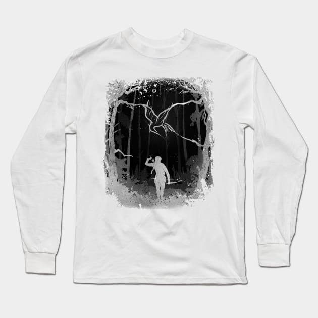 Hunger Games Woods - Black Purple Long Sleeve T-Shirt by Uwaki